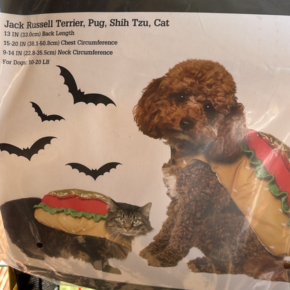 NWT Vibrant Life Halloween HotDog Costume Jack Russell Pug Shih Tzu Cat Back 13” - Picture 5 of 16